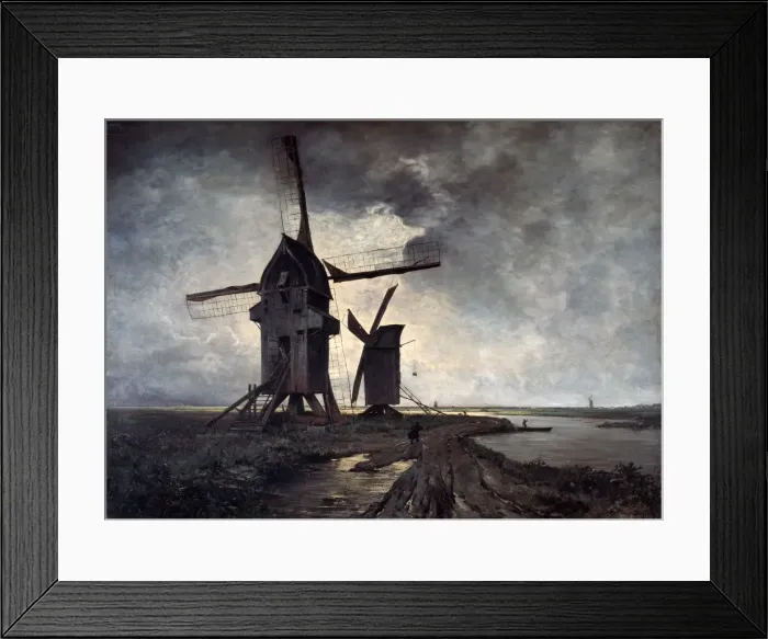 Framed Print : Windmills of the Surrounding Landscape of Lille, 1877. Artist: Emmanuel Lansyer Framed Print : Windmills of the Surrounding Landscape of Lille, 1877. Artist: Emmanuel Lansyer
