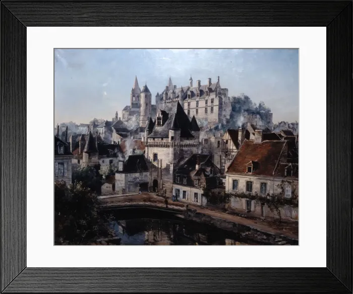 Framed Print : The Port of Cordelieres and Castle Loches, 1891. Artist: Emmanuel Lansyer Framed Print : The Port of Cordelieres and Castle Loches, 1891. Artist: Emmanuel Lansyer