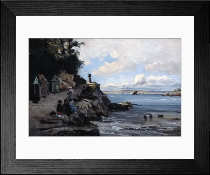 Framed Print : Saturday at the Womans Bathing Beach, 1876. Artist: Emmanuel Lansyer Framed Print : Saturday at the Womans Bathing Beach, 1876. Artist: Emmanuel Lansyer