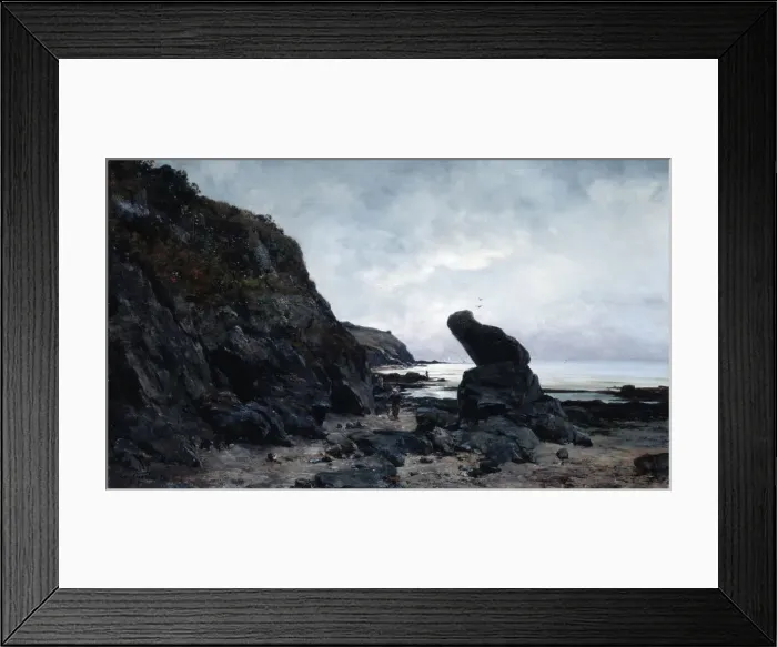 Framed Print : By the Rocks at Low Tide, 1878. Artist: Emmanuel Lansyer Framed Print : By the Rocks at Low Tide, 1878. Artist: Emmanuel Lansyer