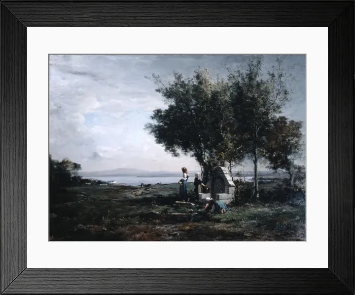 Framed Print : Women at the Fountain, 1867. Artist: Emmanuel Lansyer Framed Print : Women at the Fountain, 1867. Artist: Emmanuel Lansyer