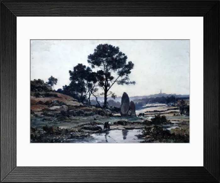 Framed Print : Douarnenez, 1885. Artist: Emmanuel Lansyer Framed Print : Douarnenez, 1885. Artist: Emmanuel Lansyer