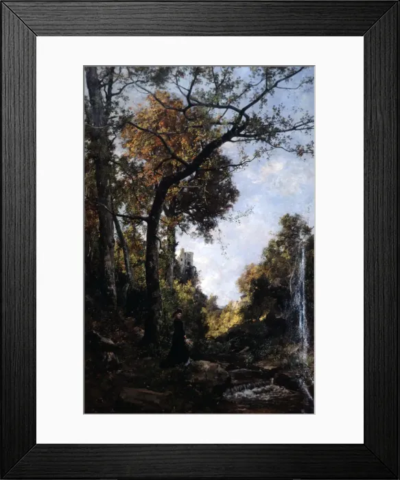 Framed Print : The Autumn Walk, 1869. Artist: Emmanuel Lansyer Framed Print : The Autumn Walk, 1869. Artist: Emmanuel Lansyer
