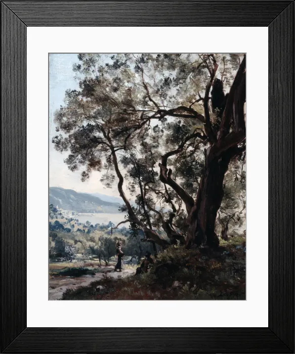 Framed Print : Roquebrune, 1892. Artist: Emmanuel Lansyer Framed Print : Roquebrune, 1892. Artist: Emmanuel Lansyer