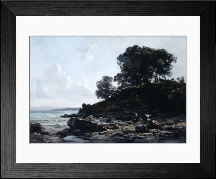Framed Print : Laundrette at Low Tide, 1891. Artist: Emmanuel Lansyer Framed Print : Laundrette at Low Tide, 1891. Artist: Emmanuel Lansyer