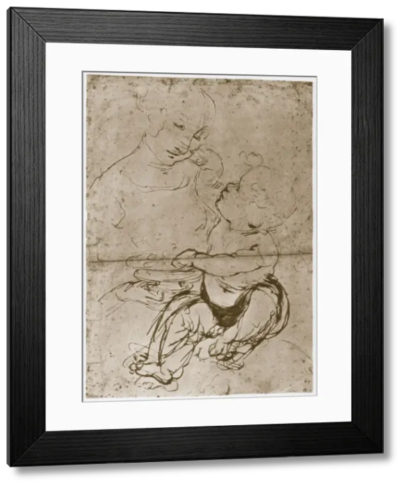 Framed Print : Madonna with the Fruit-Plate, 1480-82. Artist: Leonardo da Vinci Framed Print : Madonna with the Fruit-Plate, 1480-82. Artist: Leonardo da Vinci