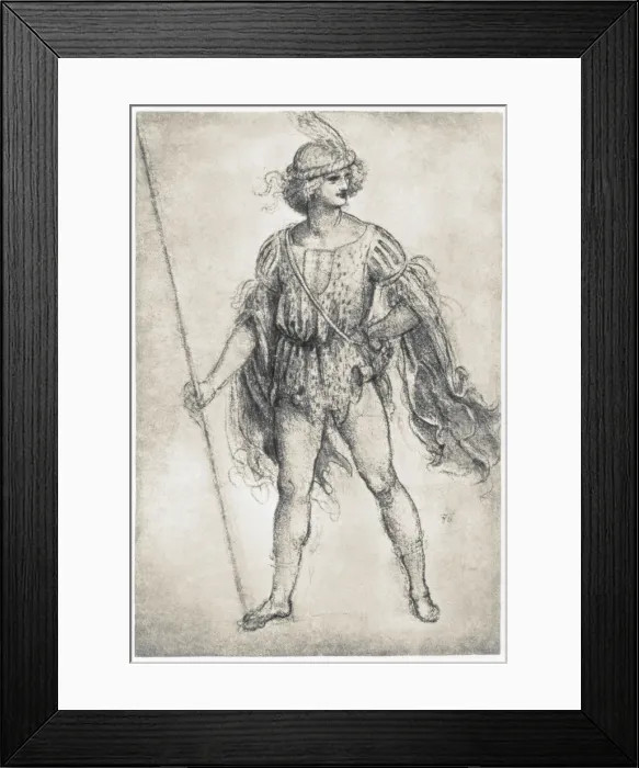 Framed Print : Youth in a Masquerade Costume, 1506-1507. Artist: Leonardo da Vinci Framed Print : Youth in a Masquerade Costume, 1506-1507. Artist: Leonardo da Vinci