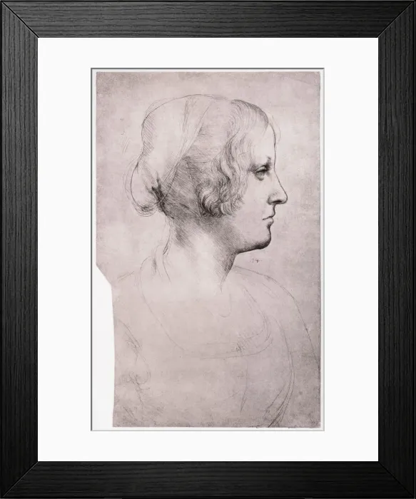Framed Print : Portrait of a Girl with a Cap, 1493-1495. Artist: Leonardo da Vinci Framed Print : Portrait of a Girl with a Cap, 1493-1495. Artist: Leonardo da Vinci