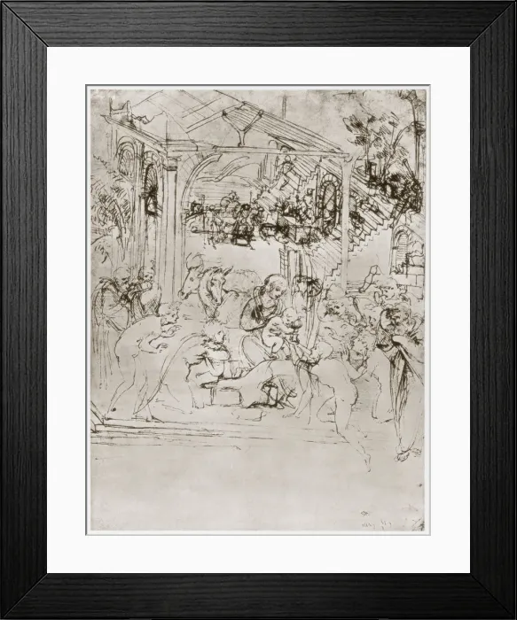 Framed Print : The Adoration of the Kings, c1480. Artist: Leonardo da Vinci Framed Print : The Adoration of the Kings, c1480. Artist: Leonardo da Vinci