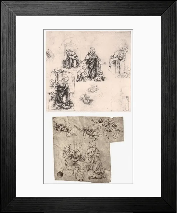 Framed Print : Adoration of the Child, c1483. Artist: Leonardo da Vinci Framed Print : Adoration of the Child, c1483. Artist: Leonardo da Vinci