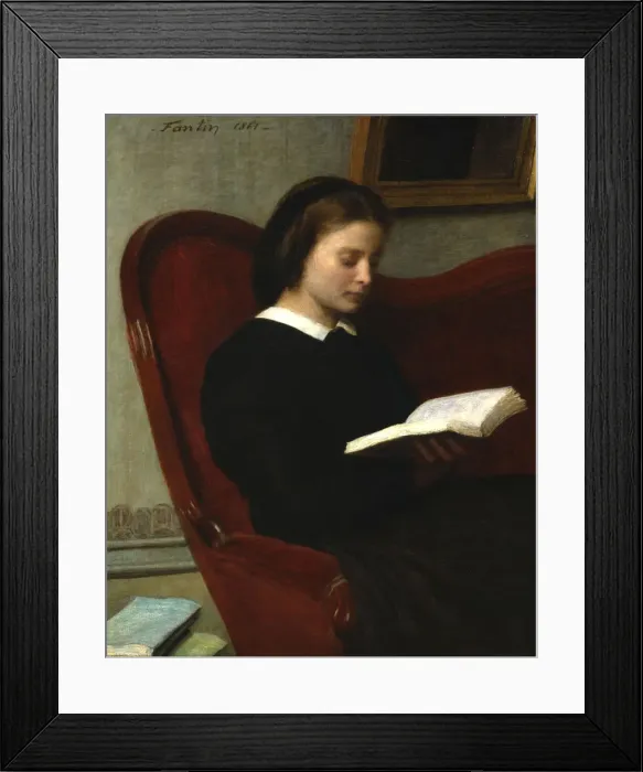 Framed Print : The Reader, 1861. Artist: Henri Fantin-Latour Framed Print : The Reader, 1861. Artist: Henri Fantin-Latour