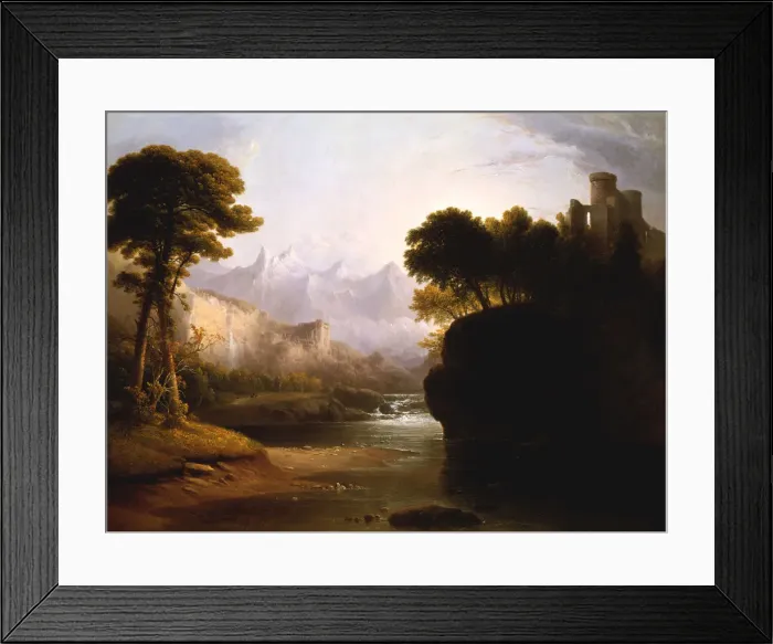 Framed Print : Fanciful Landscape, 1834. Artist: Thomas Doughty Framed Print : Fanciful Landscape, 1834. Artist: Thomas Doughty