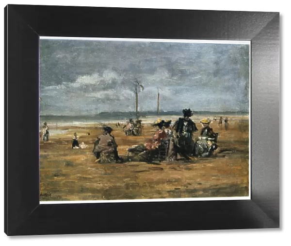 On the Beach, 1880. Artist: Eugene Louis Boudin