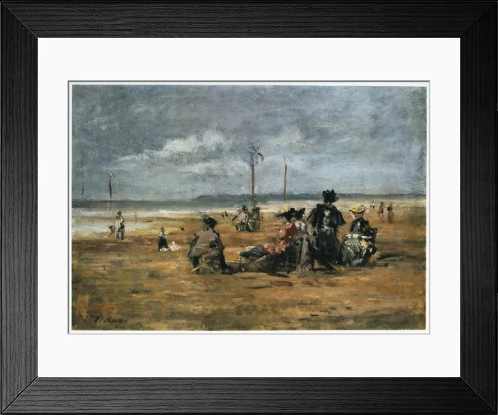 Framed Print : On the Beach, 1880. Artist: Eugene Louis Boudin Framed Print : On the Beach, 1880. Artist: Eugene Louis Boudin