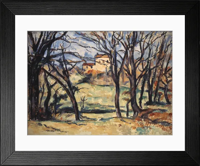 Framed Print : House behind Trees on the Road to Tholonet, c1885. Artist: Paul Cezanne Framed Print : House behind Trees on the Road to Tholonet, c1885. Artist: Paul Cezanne