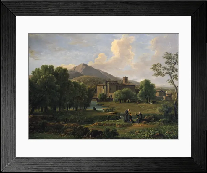 Framed Print : View of the Convent of Grotta Ferrata, near Rome, 1844. Artist: Jean Joseph Xavier Bidauld Framed Print : View of the Convent of Grotta Ferrata, near Rome, 1844. Artist: Jean Joseph Xavier Bidauld