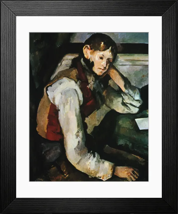 Framed Print : Le Garcon au Gilet Rouge, 1888-1890. Artist: Paul Cezanne Framed Print : Le Garcon au Gilet Rouge, 1888-1890. Artist: Paul Cezanne