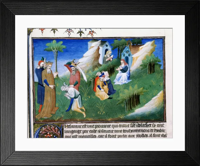 Framed Print : The King of Kashmir dispenses justice, late 13th century, (early 15th century). Artist: Master of Boucicaut Framed Print : The King of Kashmir dispenses justice, late 13th century, (early 15th century). Artist: Master of Boucicaut