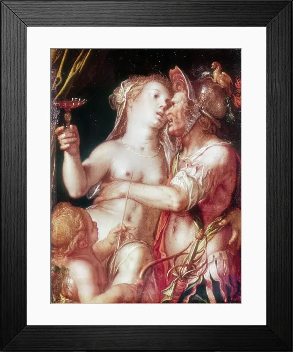 Framed Print : Mars and Venus, late 16th-early 17th century. Artist: Joachim Anthonisz Wtewael Framed Print : Mars and Venus, late 16th-early 17th century. Artist: Joachim Anthonisz Wtewael