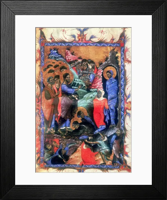 Framed Print : Jesus raising Lazarus after four days, c1280 Framed Print : Jesus raising Lazarus after four days, c1280