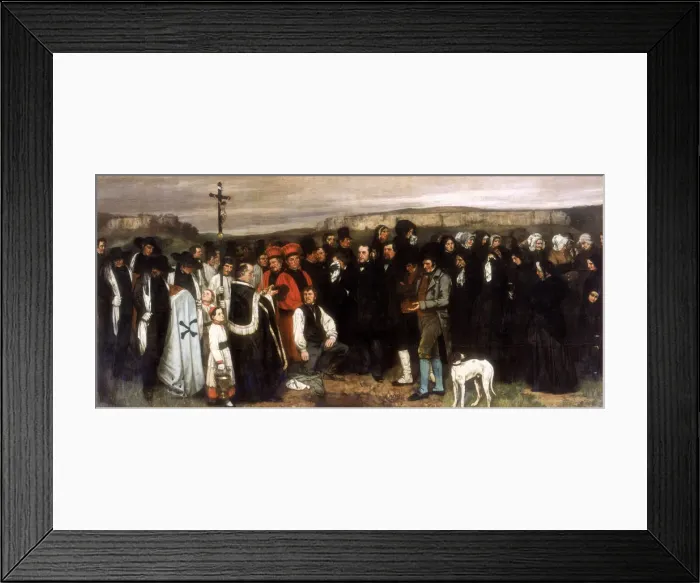 Framed Print : The Funeral at Ornans, 1850. Artist: Gustave Courbet Framed Print : The Funeral at Ornans, 1850. Artist: Gustave Courbet