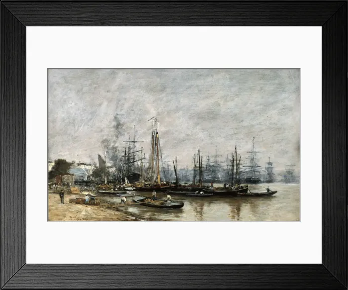 Framed Print : The Harbour of Bordeaux, 1874. Artist: Eugene Louis Boudin Framed Print : The Harbour of Bordeaux, 1874. Artist: Eugene Louis Boudin