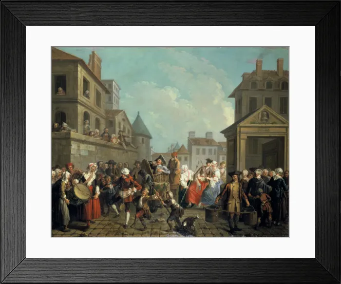 Framed Print : Carnival in the Streets of Paris, 1757. Artist: Etienne Jeaurat Framed Print : Carnival in the Streets of Paris, 1757. Artist: Etienne Jeaurat