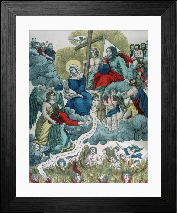 Framed Print : Deliverance of souls from Purgatory, 19th century Framed Print : Deliverance of souls from Purgatory, 19th century