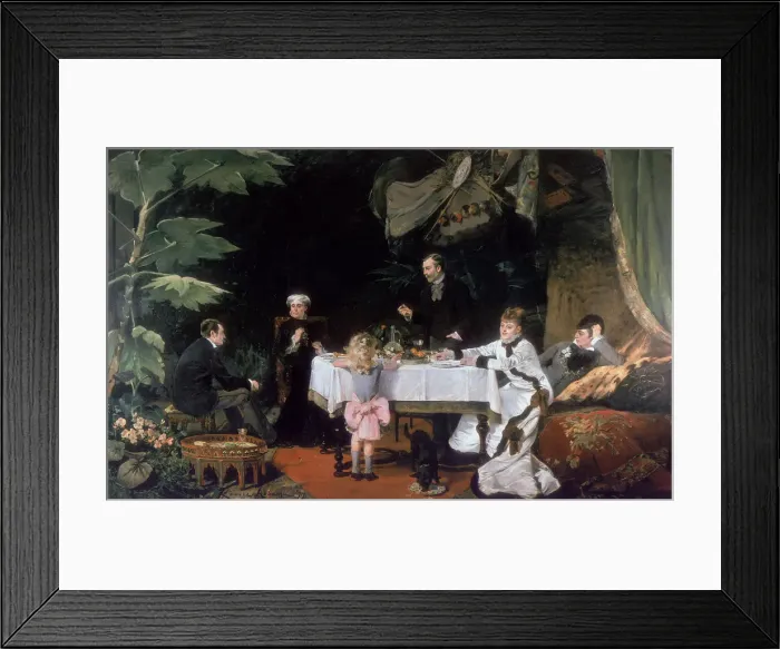 Framed Print : The Luncheon in the Conservatory, 1877. Artist: Louise Abbema Framed Print : The Luncheon in the Conservatory, 1877. Artist: Louise Abbema