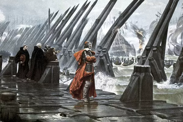 Cardinal Richelieu at the Siege of La Rochelle, 1628 (early 20th century)