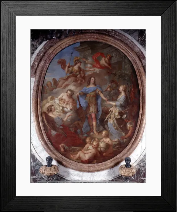 Framed Print : Louis XIV Presenting Peace to Europe, early 18th century. Artist: Francois Lemoyne Framed Print : Louis XIV Presenting Peace to Europe, early 18th century. Artist: Francois Lemoyne