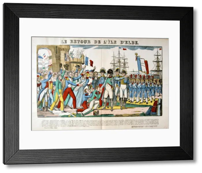Framed Print : The return of Napoleon from the Isle of Elba, 26 February 1815, (c1835) Artist: Francois Georgin
