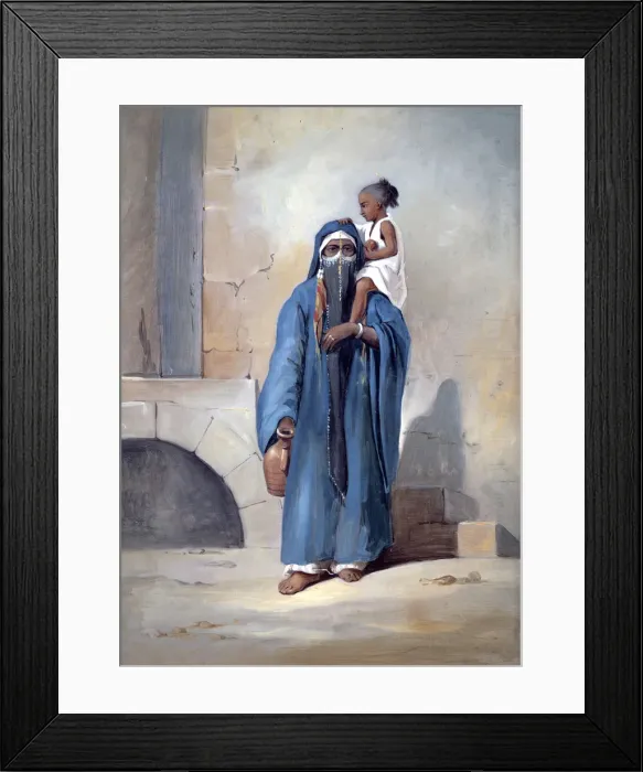 Framed Print : Veiled Egyptian Woman, mid 19th century. Artist: Emile Prisse D Avennes Framed Print : Veiled Egyptian Woman, mid 19th century. Artist: Emile Prisse D Avennes