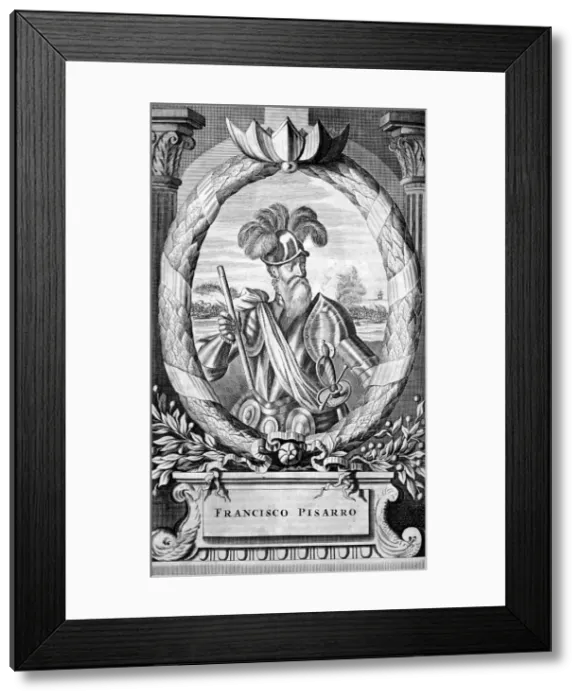 Framed Print : Francisco Pizarro, 15th century Spanish conquistador, 1671 Framed Print : Francisco Pizarro, 15th century Spanish conquistador, 1671