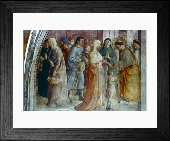 Framed Print : St Stephen Distributing Alms, mid 15th century. Artist: Fra Angelico Framed Print : St Stephen Distributing Alms, mid 15th century. Artist: Fra Angelico