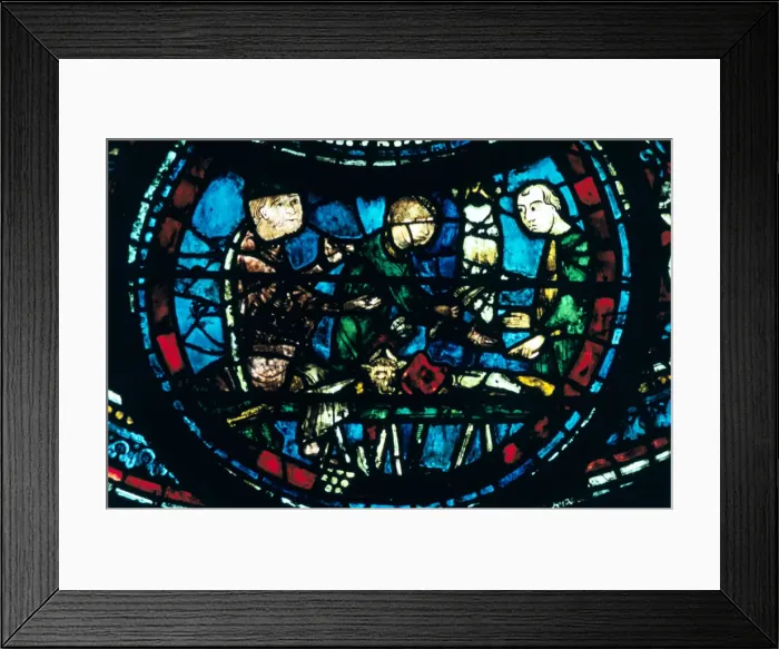 Framed Print : The Butchers, stained glass, Chartres Cathedral, France, 1194-1260 Framed Print : The Butchers, stained glass, Chartres Cathedral, France, 1194-1260