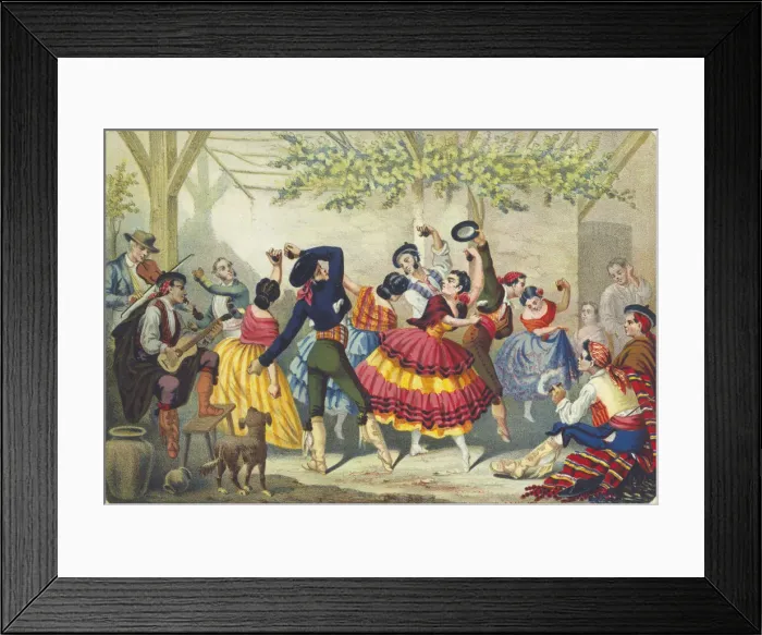 Framed Print : Spanish dancers, mid 19th century Framed Print : Spanish dancers, mid 19th century