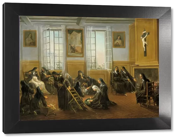 The Carmelite Nuns in the Warming Hall, mid 18th century. Artist: Charles Guillot