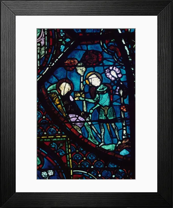 Framed Print : Baudoin tends the dying Roland, stained glass, Chartres Cathedral, France, 1194-1260 Framed Print : Baudoin tends the dying Roland, stained glass, Chartres Cathedral, France, 1194-1260