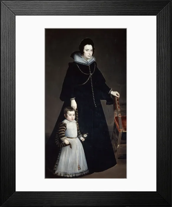 Framed Print : Dona Antonia Ifenarrietta and Her Son, 1631. Artist: Diego Velasquez Framed Print : Dona Antonia Ifenarrietta and Her Son, 1631. Artist: Diego Velasquez