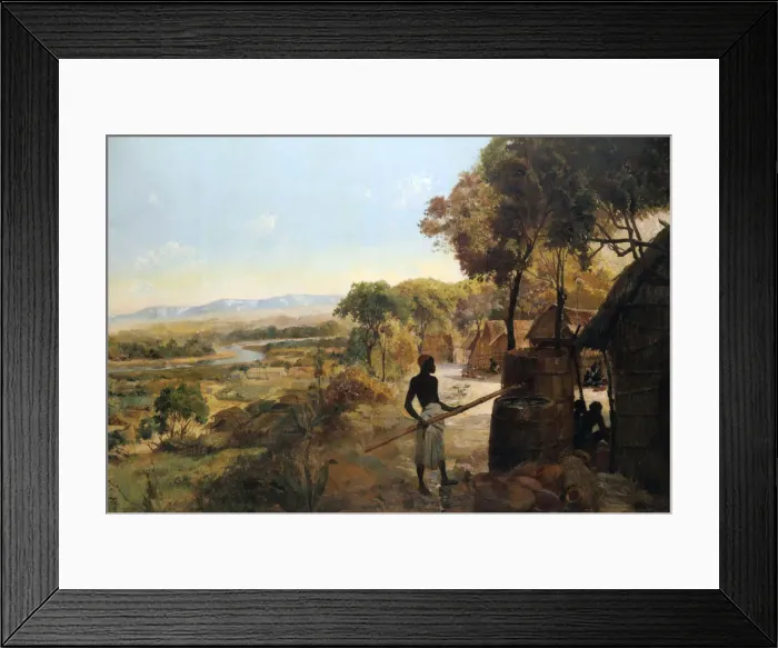 Framed Print : The Native Village on the River, 1900 Framed Print : The Native Village on the River, 1900