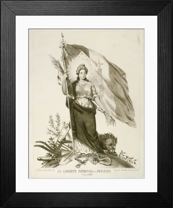 Framed Print : Liberty, Patron of the French, 1870 Framed Print : Liberty, Patron of the French, 1870