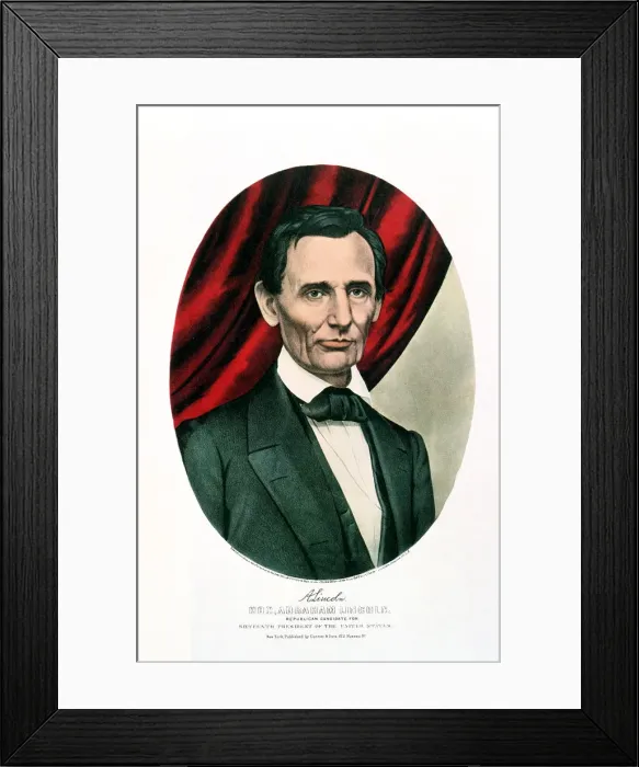 Framed Print : Abraham Lincoln (1809-65), c1865. Artist: Currier and Ives Framed Print : Abraham Lincoln (1809-65), c1865. Artist: Currier and Ives