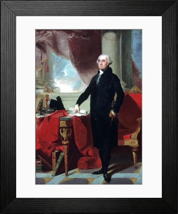 Framed Print : George Washington (1732-99), 1796. Artist: Gilbert Stuart Framed Print : George Washington (1732-99), 1796. Artist: Gilbert Stuart