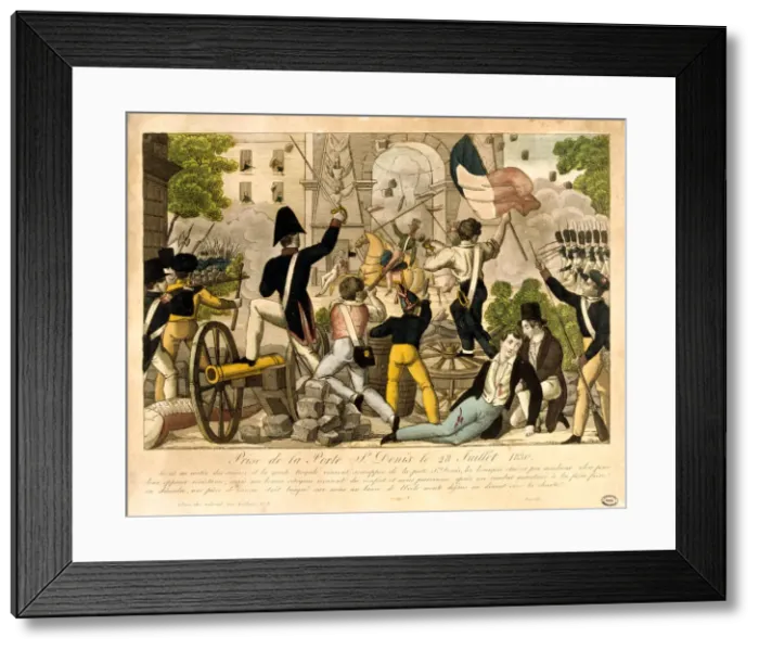 Framed Print : Prise de la Porte St Denis le 28th Juillet 1830, Revolution of 1830, Paris Framed Print : Prise de la Porte St Denis le 28th Juillet 1830, Revolution of 1830, Paris