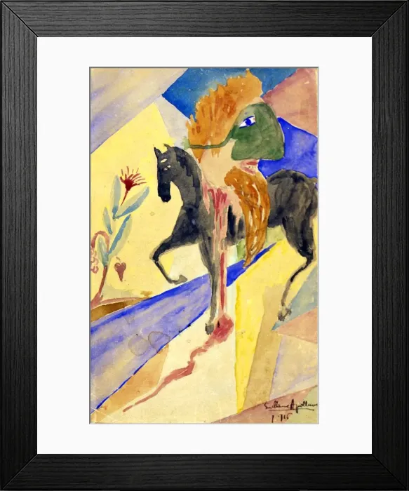 Framed Print : Le cavalier masque, 1915. Artist: Guillaume Apollinaire Framed Print : Le cavalier masque, 1915. Artist: Guillaume Apollinaire
