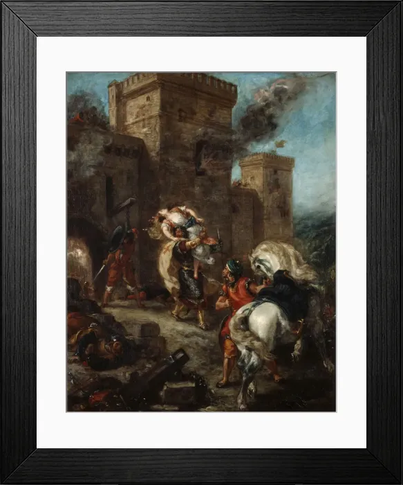 Framed Print : The Abduction of Rebecca, 1858. Artist: Eugene Delacroix Framed Print : The Abduction of Rebecca, 1858. Artist: Eugene Delacroix