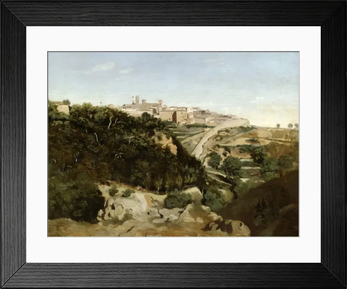 Framed Print : Volterra, Italy, 1834. Artist: Jean-Baptiste-Camille Corot Framed Print : Volterra, Italy, 1834. Artist: Jean-Baptiste-Camille Corot