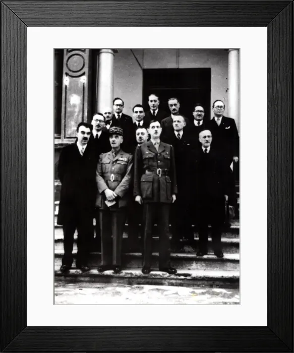 Framed Print : World War 2: De Gaulle with exiled French government in Algeria, 1943 Framed Print : World War 2: De Gaulle with exiled French government in Algeria, 1943