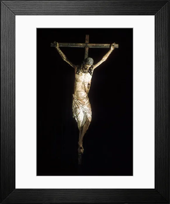 Framed Print : Christ on the cross, crucifix, 14th century Framed Print : Christ on the cross, crucifix, 14th century
